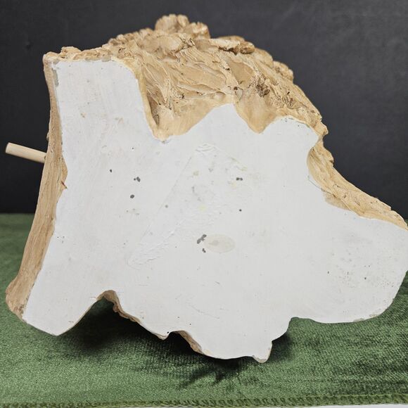 Vtg Carved Garden Hanging Owl Decor Small Nesting Resin Bird House Outdoor Cream - Picture 7 of 12